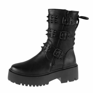 Killstar Gloom Buckle Black Spiked Combat Boots